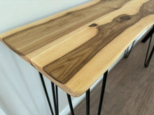 Load image into Gallery viewer, Console hall entrance table handmade from Cypress Australian timber -110cm length with minimalist legs
