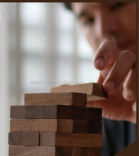 Load image into Gallery viewer, Stacking tumbling blocks wood Red colours balance game handmade stacking Fun Board Games Kids Ages 4 to Adults