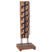Load image into Gallery viewer, Wine Rack for 6 Bottles Solid Teak Wood - Brown - 35x35x100 cm