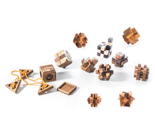 Load image into Gallery viewer, brainteaser 12 puzzles set Wood in a gift box for kids or adults
