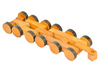 Load image into Gallery viewer, Large wood Truck Toy handmade with trailer and 16 wheels and a pull along string