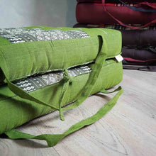 Load image into Gallery viewer, Thai kapok cushion 2-Fold Meditation Cushion Yoga Mat Green
