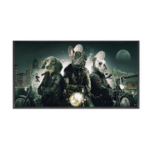 Load image into Gallery viewer, Wall art canvas framed print 100 x 50cm Biker Gang