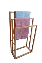 Load image into Gallery viewer, CARLA HOME Bamboo Towel Bar Holder Rack 3-Tier Freestanding for Bathroom and Bedroom