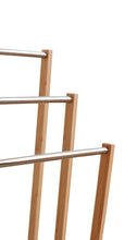 Load image into Gallery viewer, CARLA HOME Bamboo Towel Bar Metal Holder Rack 3-Tier Freestanding for Bathroom and Bedroom