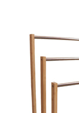 Load image into Gallery viewer, CARLA HOME Bamboo Towel Bar Metal Holder Rack 3-Tier Freestanding for Bathroom and Bedroom
