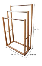 Load image into Gallery viewer, CARLA HOME Bamboo Towel Bar Metal Holder Rack 3-Tier Freestanding for Bathroom and Bedroom