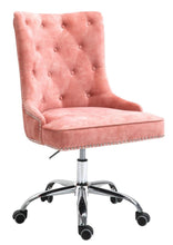 Load image into Gallery viewer, Velvet Upholstered Tufted Office Chair with Studs-Pink