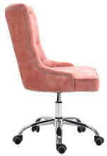 Load image into Gallery viewer, Velvet Upholstered Tufted Office Chair with Studs-Pink