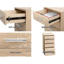 Load image into Gallery viewer, 5 Drawer Filing Cabinet Storage Drawers Wood Study Office School File Cupboard-5