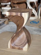 Load image into Gallery viewer, Single twisted stool-Raintree Wood Stool/Corner side Table Lamp Table Carved out of a Whole Tree Trunk.