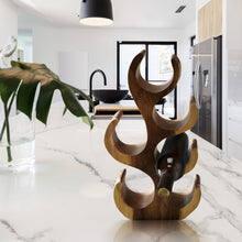 Load image into Gallery viewer, Wine Rack Carved Wood 6 bottle Wine Storage-Acacia Wood handcrafted