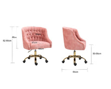 Load image into Gallery viewer, Velvet Upholstered Tufted Office Chair Gold Base-Pink