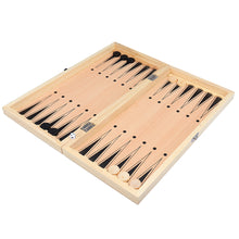 Load image into Gallery viewer, 3-in-1 Folding Chessboard Wood Chess Board Box Puzzle Kids Adult Game Toy with Chess