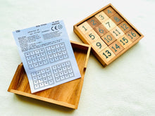 Load image into Gallery viewer, Slide 15 numbers sort brain teaser puzzle, wood, handmade 3D puzzle-sort the numbers in correct order