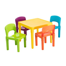 Load image into Gallery viewer, Kids Plastic 5-Piece Table & 4 Chairs Set
