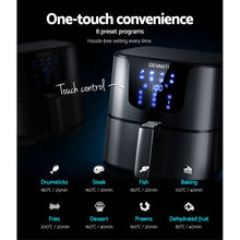 Load image into Gallery viewer, Devanti Air Fryer 7L LCD Fryers Oven Airfryer Kitchen Healthy Cooker Stainless Steel