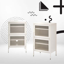 Load image into Gallery viewer, ArtissIn Double Mesh Door Storage Cabinet Organizer Bedroom White
