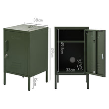 Load image into Gallery viewer, ArtissIn Metal Locker Storage Shelf Filing Cabinet Cupboard Bedside Table Green