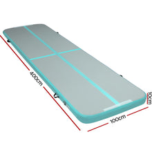 Load image into Gallery viewer, Everfit GoFun 4X1M Inflatable Air Track Mat Tumbling Floor Home Gymnastics Green