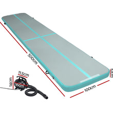 Load image into Gallery viewer, Everfit GoFun 5X1M Inflatable Air Track Mat with Pump Tumbling Gymnastics Green