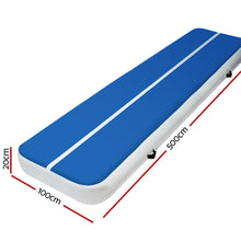 Load image into Gallery viewer, 5m x 1m Inflatable Air Track Mat 20cm Thick Gymnastic Tumbling Blue And White