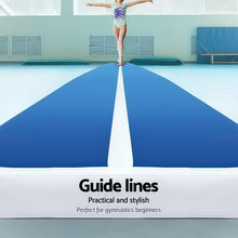 Load image into Gallery viewer, 6m x 1m Inflatable Air Track Mat 20cm Thick Gymnastic Tumbling Blue And White-Includes pump