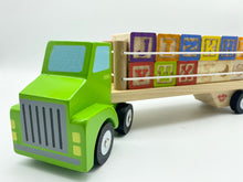 Load image into Gallery viewer, Learning toy Truck: Wooden kids alphabet and numbers toy truck