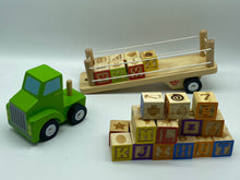 Load image into Gallery viewer, Learning toy Truck: Wooden kids alphabet and numbers toy truck
