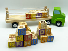Load image into Gallery viewer, Learning toy Truck: Wooden kids alphabet and numbers toy truck