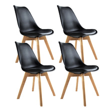 Load image into Gallery viewer, Artiss Set of 4 Padded Dining Chair - Black