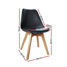 Load image into Gallery viewer, Artiss Set of 4 Padded Dining Chair - Black