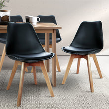 Load image into Gallery viewer, Artiss Set of 4 Padded Dining Chair - Black