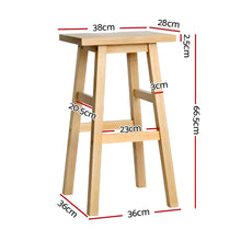 Load image into Gallery viewer, Artiss Set of 2 Beech Wood Bar Stools - Natural