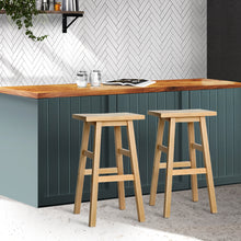 Load image into Gallery viewer, Artiss Set of 2 Beech Wood Bar Stools - Natural