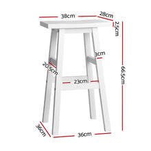 Load image into Gallery viewer, Artiss Set of 2 Beech Wood Bar Stools - White
