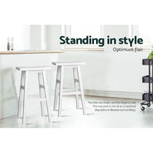 Load image into Gallery viewer, Artiss Set of 2 Beech Wood Bar Stools - White