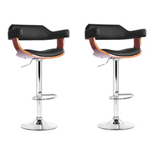 Load image into Gallery viewer, Artiss Set of 2 Wooden Bar Stool - Black and Wood