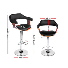 Load image into Gallery viewer, Artiss Set of 2 Wooden Bar Stool - Black and Wood