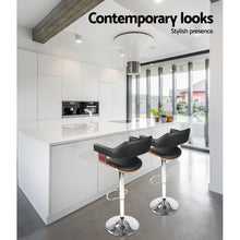 Load image into Gallery viewer, Artiss Set of 2 Wooden Bar Stool - Black and Wood