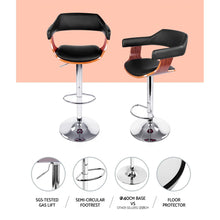 Load image into Gallery viewer, Artiss Set of 2 Wooden Bar Stool - Black and Wood