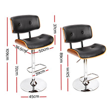 Load image into Gallery viewer, Artiss Wooden Gas Lift Bar Stool - Black and Chrome