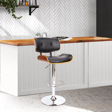 Load image into Gallery viewer, Artiss Wooden Gas Lift Bar Stool - Black and Chrome