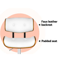 Load image into Gallery viewer, Artiss Set of 2 Wooden Gas Lift Bar Stool - White and Chrome