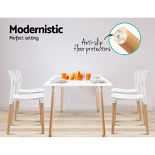 Load image into Gallery viewer, Artiss Set of 4 Wooden Stackable Dining Chairs - White
