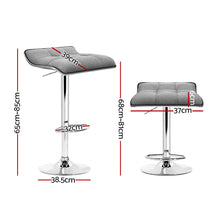 Load image into Gallery viewer, Artiss Set of 2 Fabric Bar Stools Swivel Bar Stools- Grey Chrome