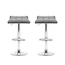 Load image into Gallery viewer, Artiss Set of 2 Fabric Bar Stools Swivel Bar Stools- Grey Chrome