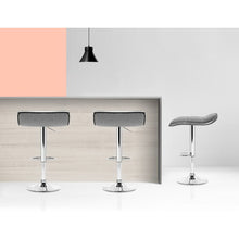 Load image into Gallery viewer, Artiss Set of 2 Fabric Bar Stools Swivel Bar Stools- Grey Chrome