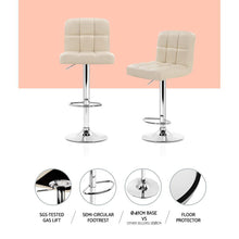 Load image into Gallery viewer, Artiss Set of 2 PU Leather Gas Lift Bar Stools - Beige