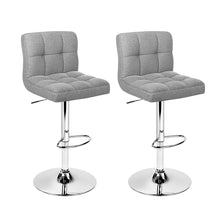 Load image into Gallery viewer, Artiss Set of 2 Fabric Swivel Bar Stools - Grey